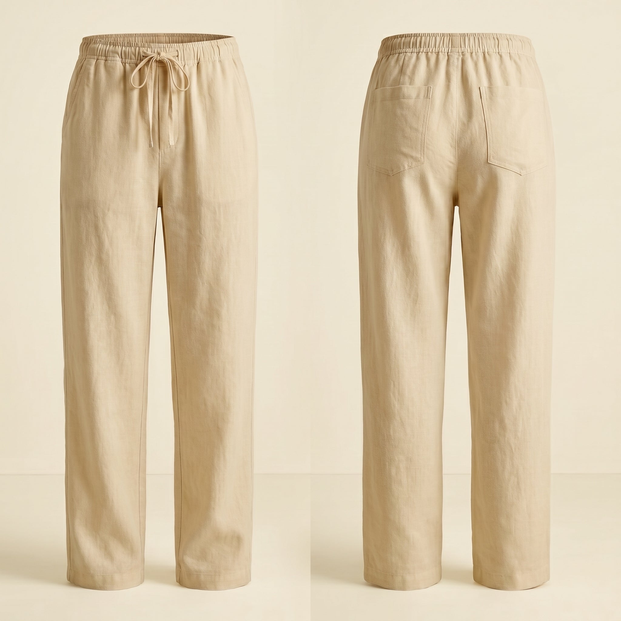 Premium Linen Pants – Dark Ivory