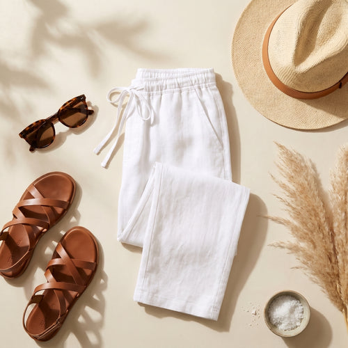Premium Linen Pants – White