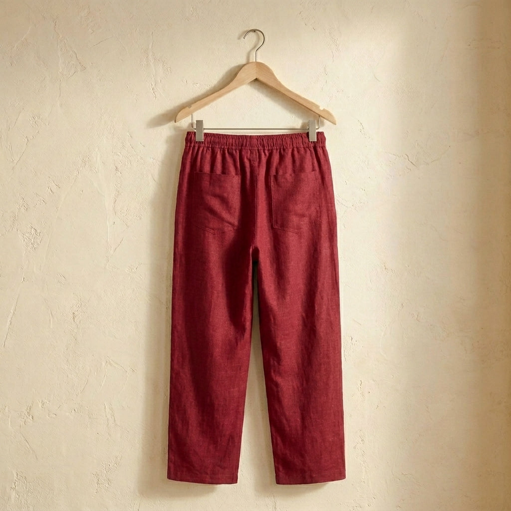 Premium Linen Pants – Maroon