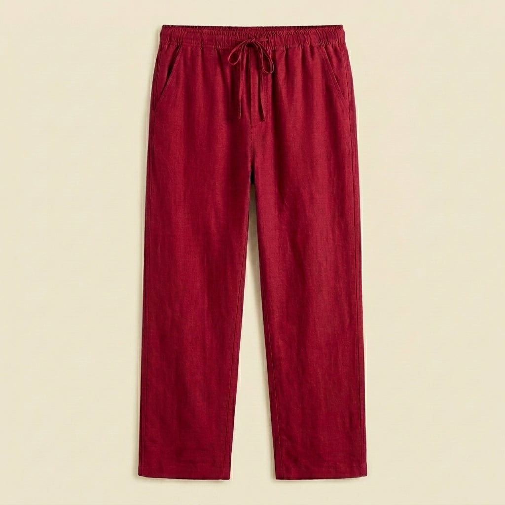 Premium Linen Pants – Maroon